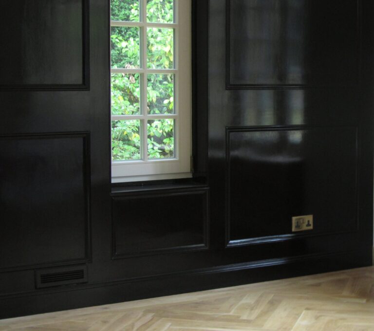 Black Painted MDF Wall Panelling