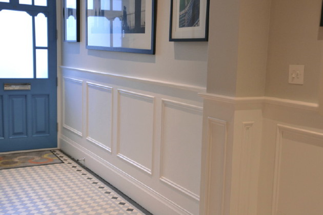 Entrance Hallway Victorian Property with Floor Tiles and Heritage Panelling Mouldings