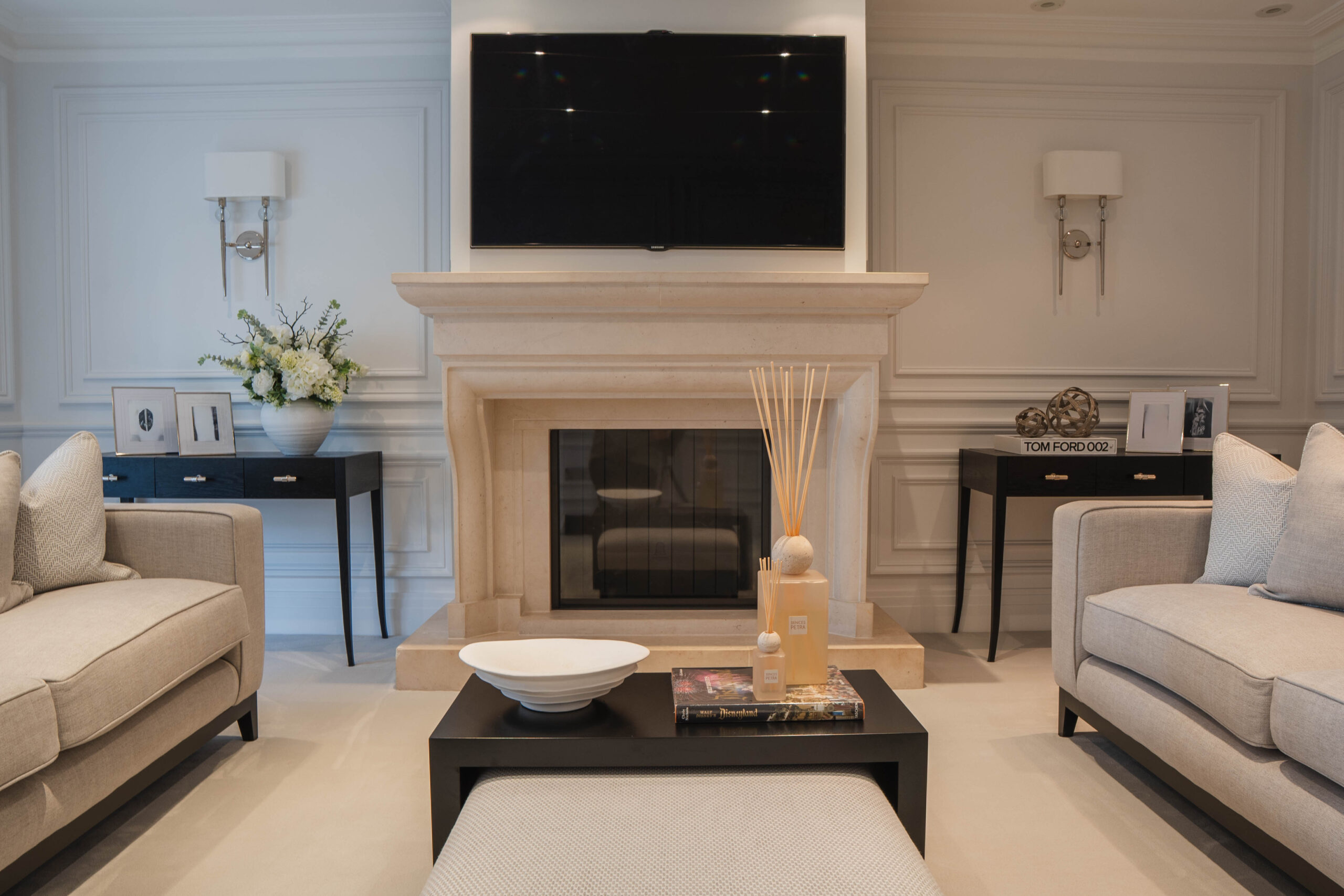 Double Boiserie Wall Panel Mouldings Loughton Essex Large Panelling Project